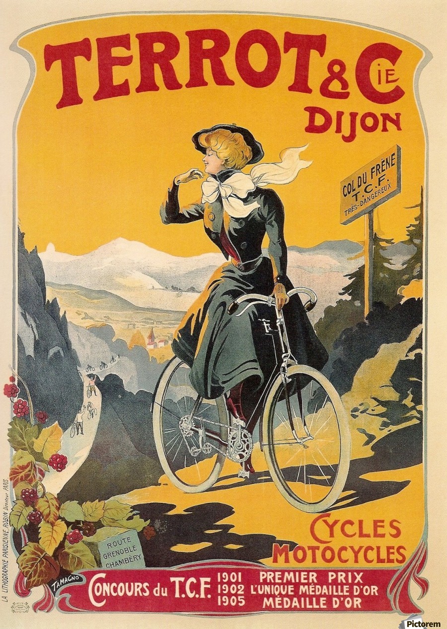 Old French Bicycle Advertisement Poster Vintage Poster
